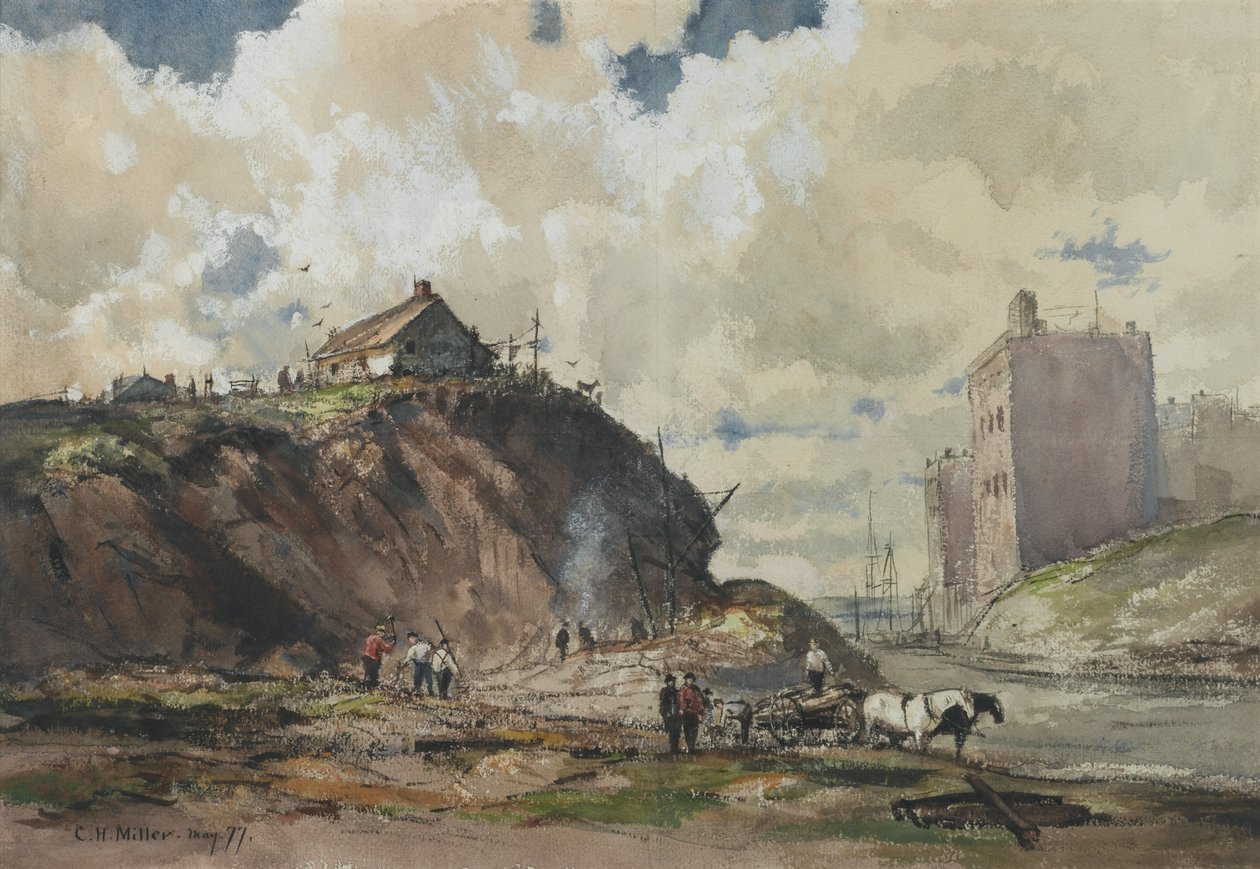 The Way the City is Built, 1877 (wc på papir) av Charles Henry Miller