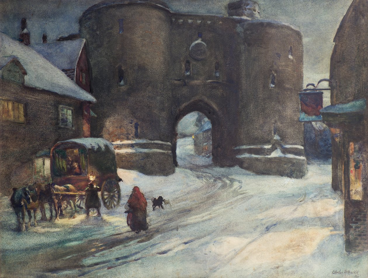 Rye om vinteren, ca. 1903 (akvarell) av Charles Hodge Mackie