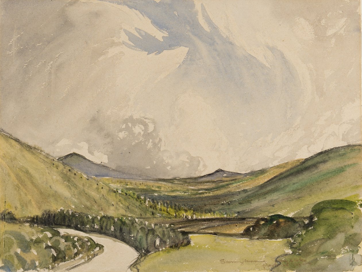 Stormy Morning, Graystoke, Cumbria (wc på papir) av Charles John Holmes