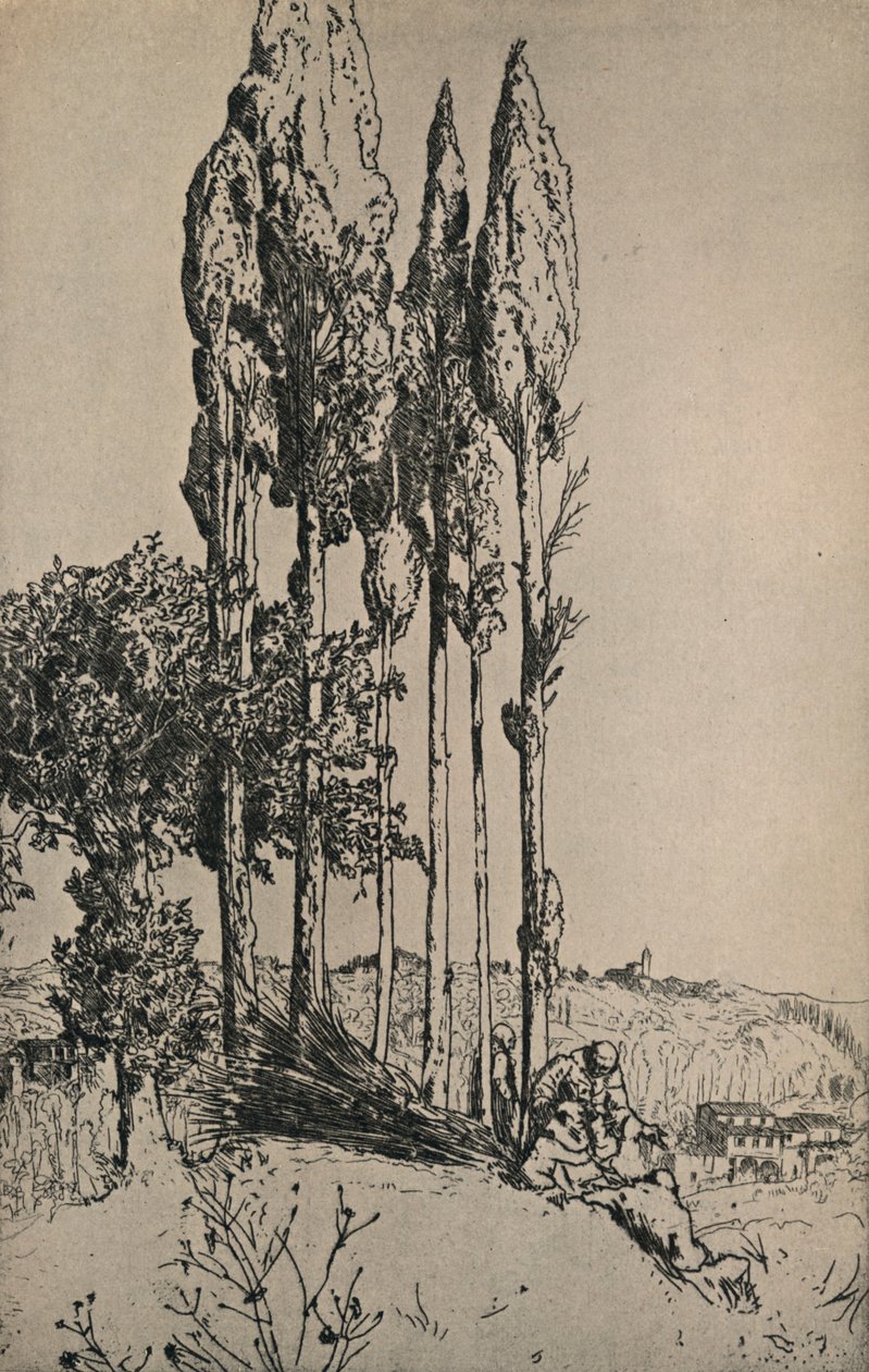 Sypresser nær Siena, 1903 av Charles Holroyd