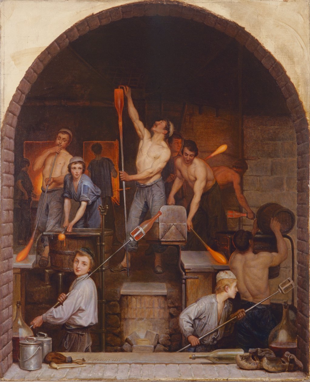 Interiør i en ovn, 1865 av Charles Housez