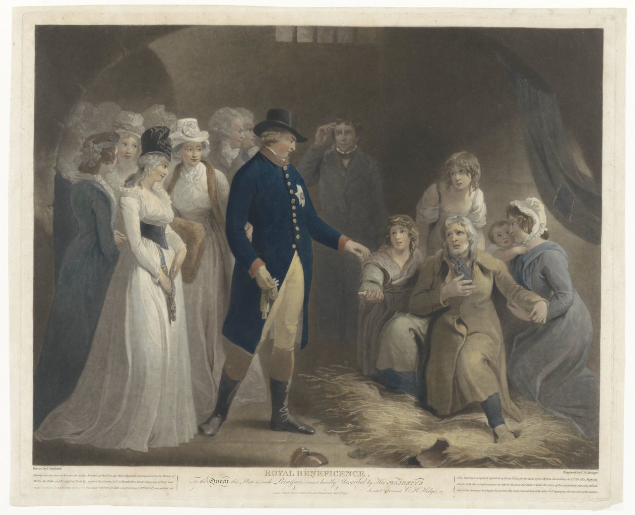 George III besøker Dorchester fengsel med familien Royal Beneficence (tittel på objekt) av Charles Howard Hodges