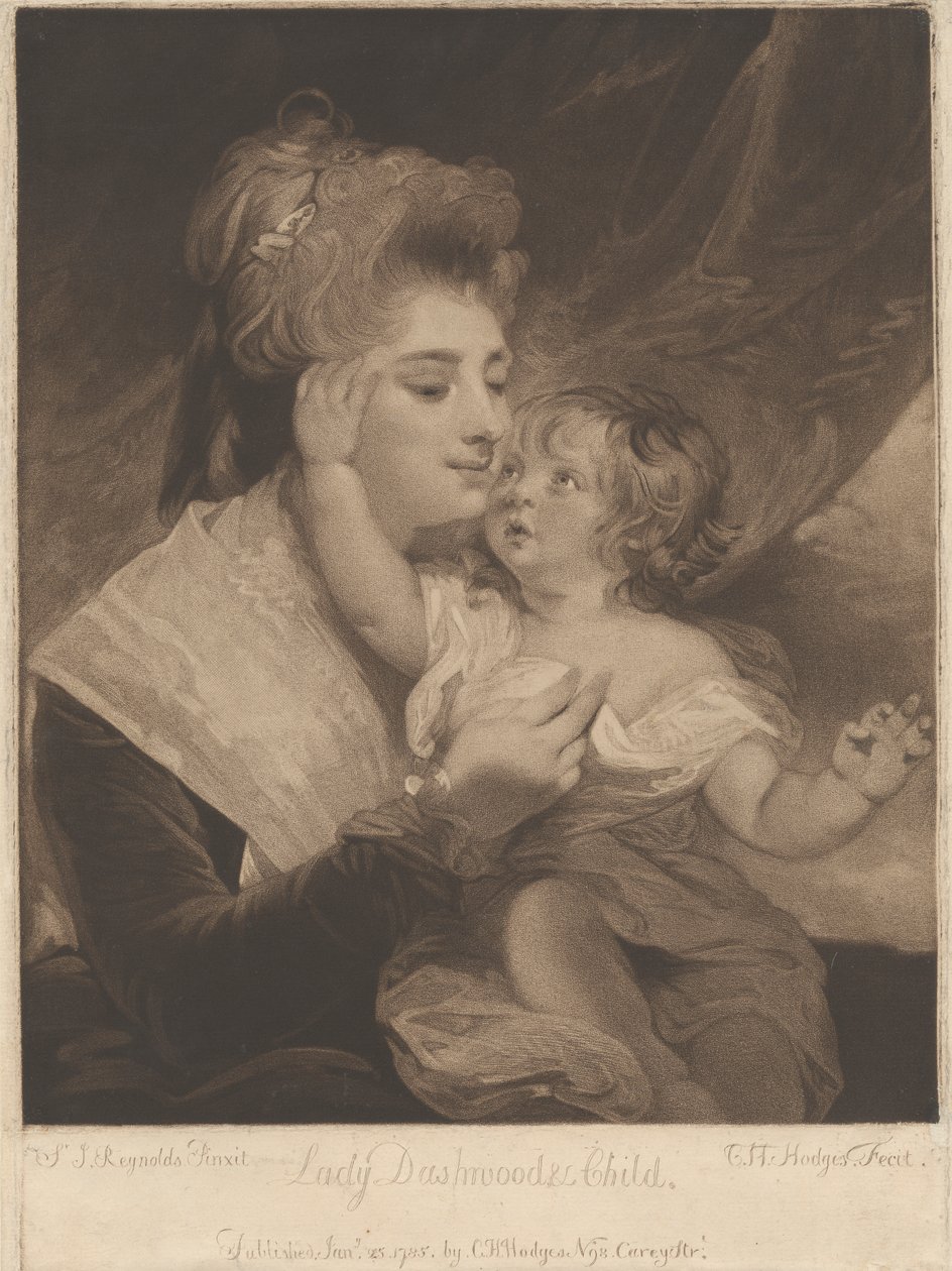 Lady Dashwood & Child av Charles Howard Hodges