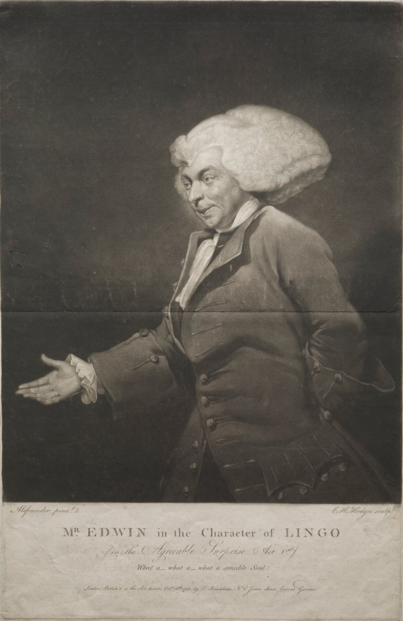 Mr. Edwin i Character of Lingo, 1784. av Charles Howard Hodges