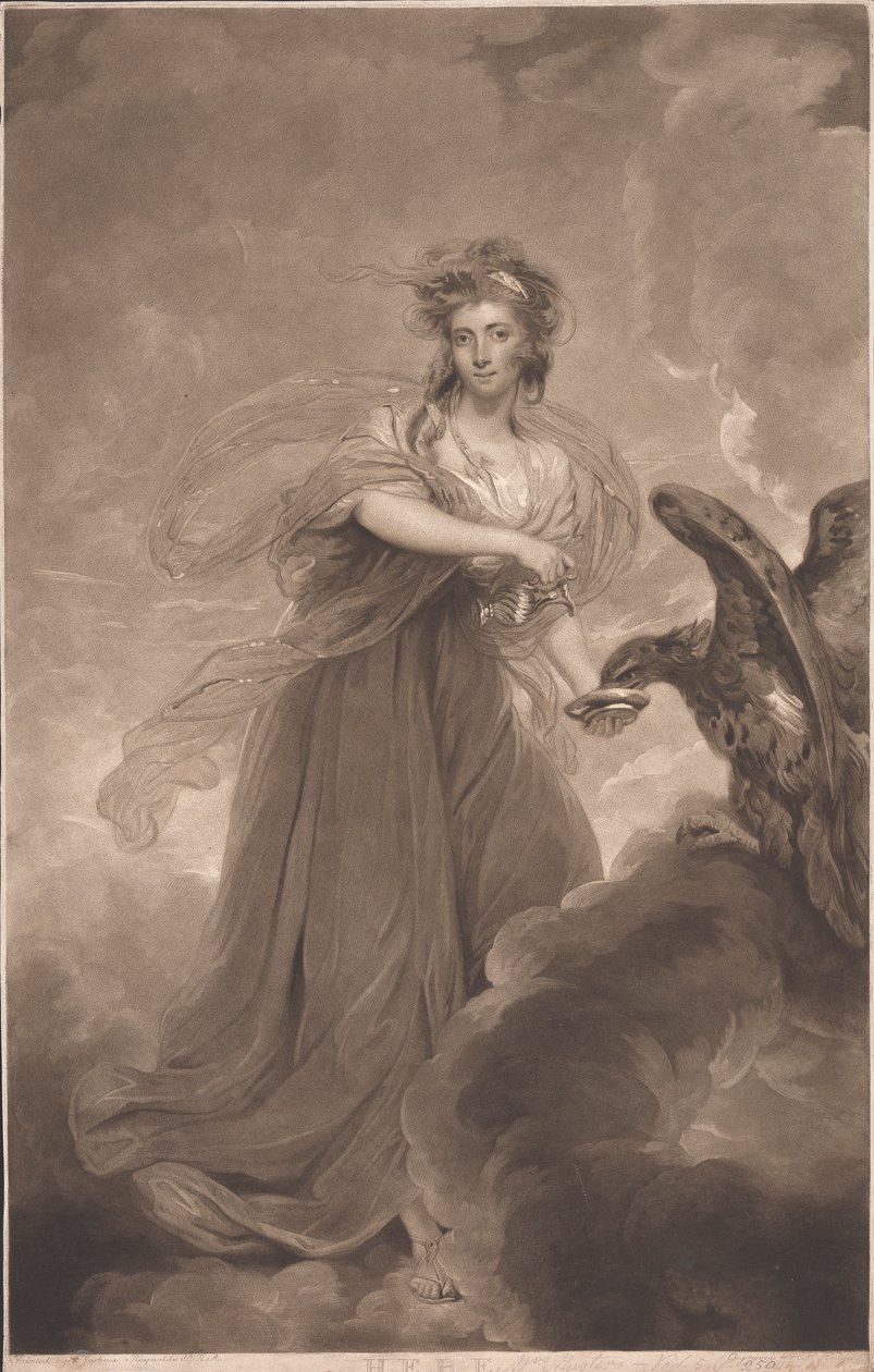 Fru Sophia (née Heywood) mønstrer som Hebe av Charles Howard Hodges