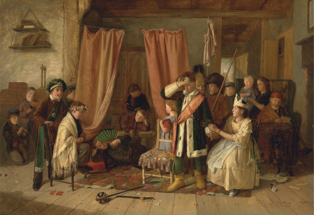 Barn som spiller "Lekescenen" fra "Hamlet," Act II, Scene ii av Charles Hunt