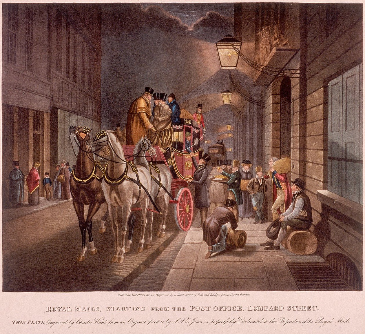 General Post Office, Lombard Street, London, 1827 av Charles Hunt
