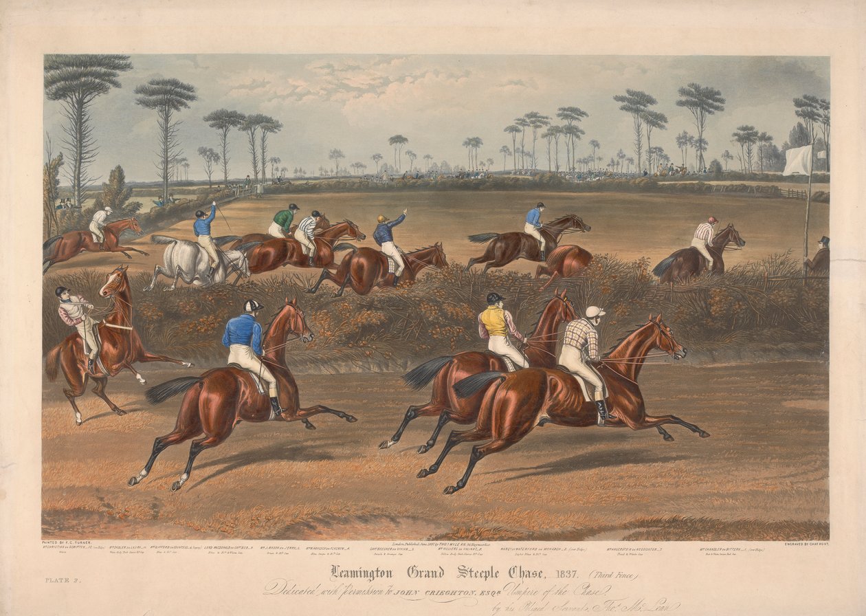 En av et sett på fire: Leamington Grand Steeple Chase ... 1837. Plate 2. Mr. Christian på Scripton ... av Charles Hunt