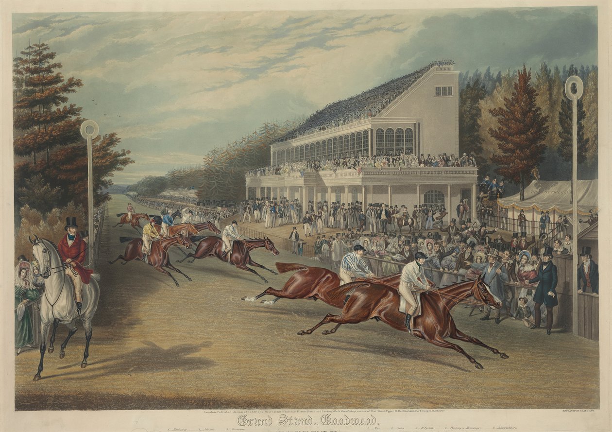 Racing: Grand Stand, Goodwood (kommer inn for Gold Cup-1838) av Charles Hunt