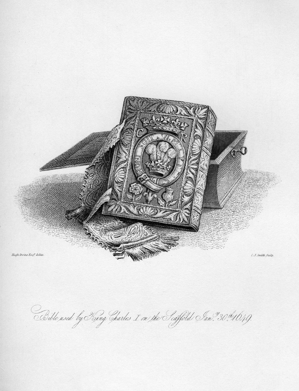 Bibelen brukt av kong Charles I på stillaset, 30. januar 1649, 1840 av Charles J. Smith
