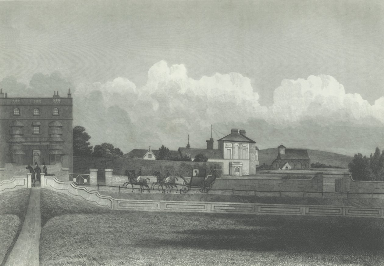 Hove kirke, Fra havet, 1835. av Charles J. Smith