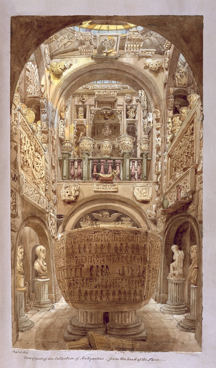 Utsikt over en del av antikvitetssamlingen, 9. september 1825 av Charles James Richardson