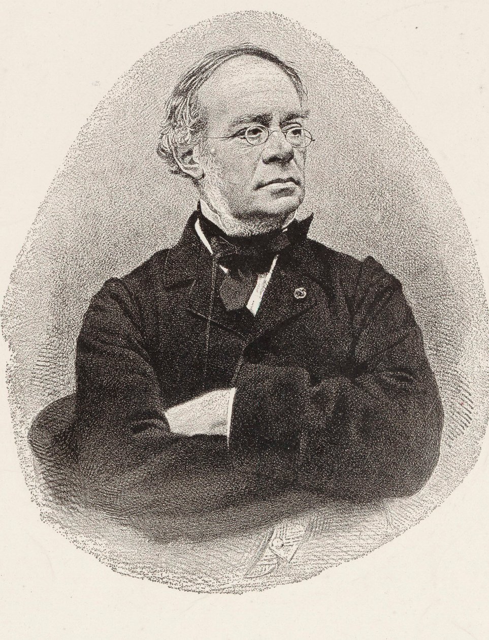 Portrett av komponisten Jacques Fromental Halévy 1799-1862. av Charles Jeremie Fuhr