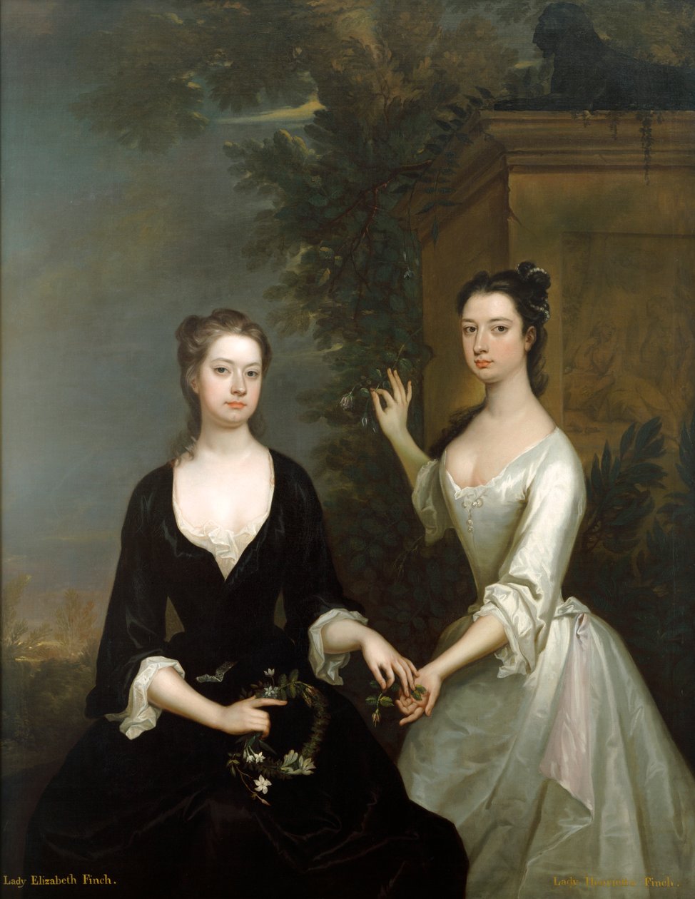 Lady Elizabeth og Lady Henrietta Finch, c1730-c1731 av Charles Jervas