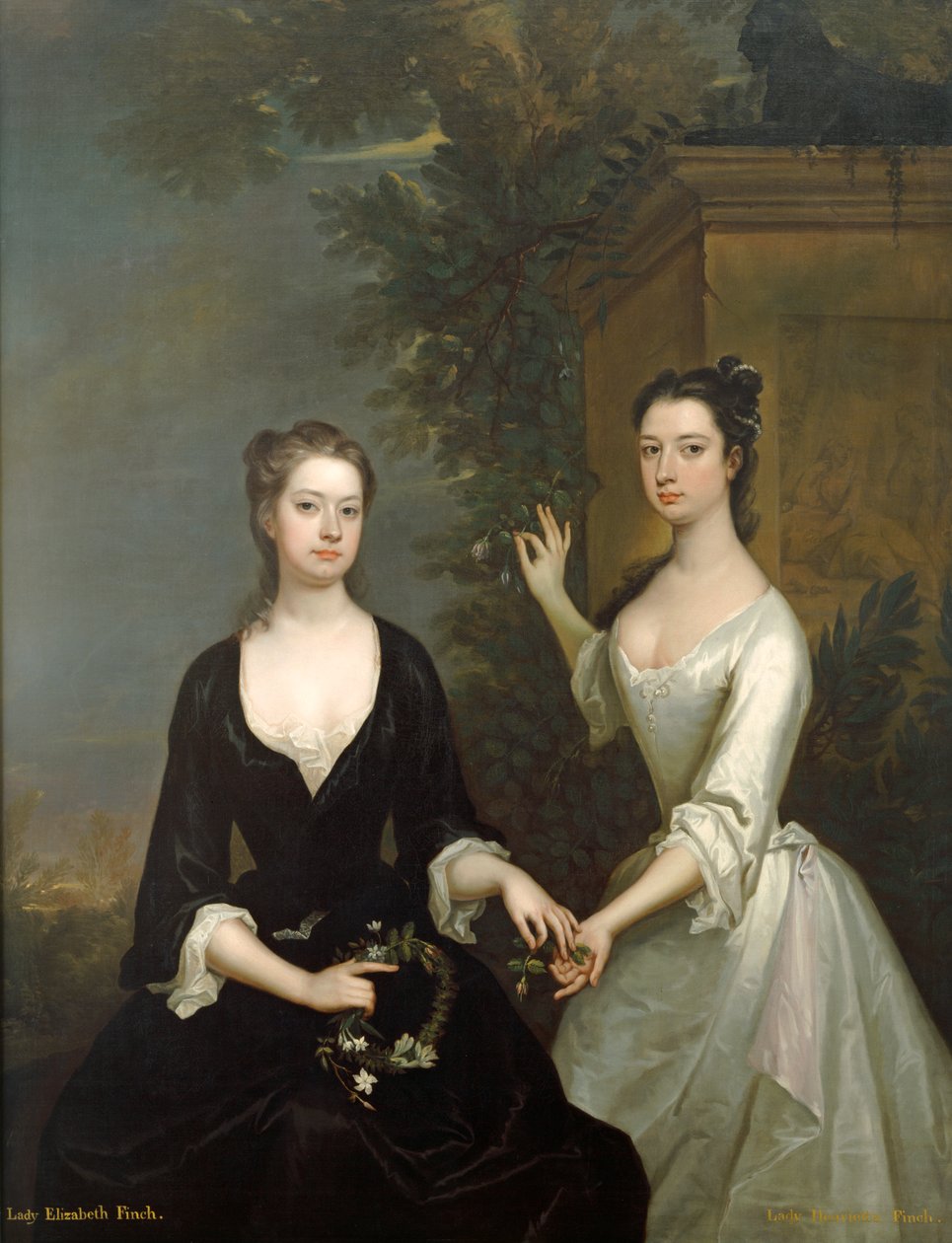 Lady Henrietta og Lady Elizabeth Finch, ca. 1732 (olje på lerret) av Charles Jervas