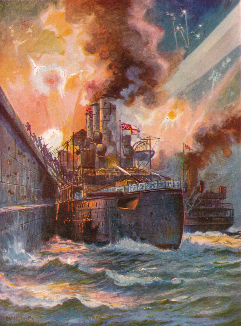 The Redictive at Zeebrugge, 1918 1919 av Charles John de Lacy