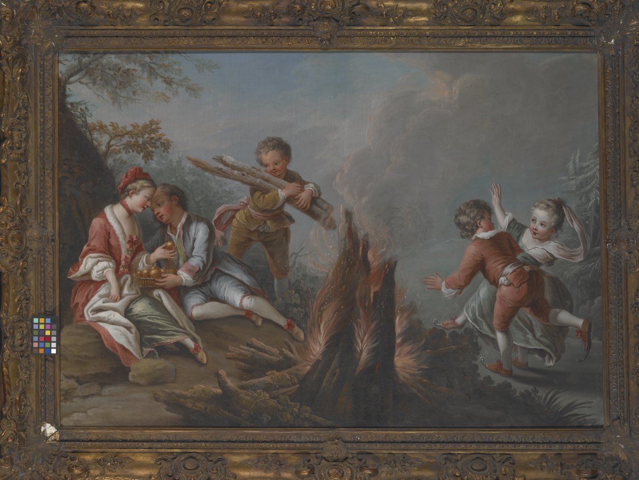 Pleasures Of Winter (olje på lerret) av Charles Joseph Dominique Eisen