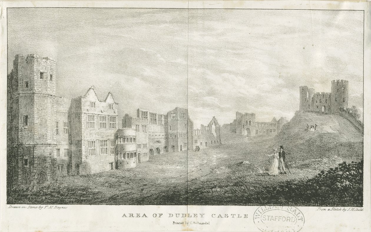 Dudley Castle - The Keep: litografi, nd [c 1825] av Charles Joseph Hullmandel