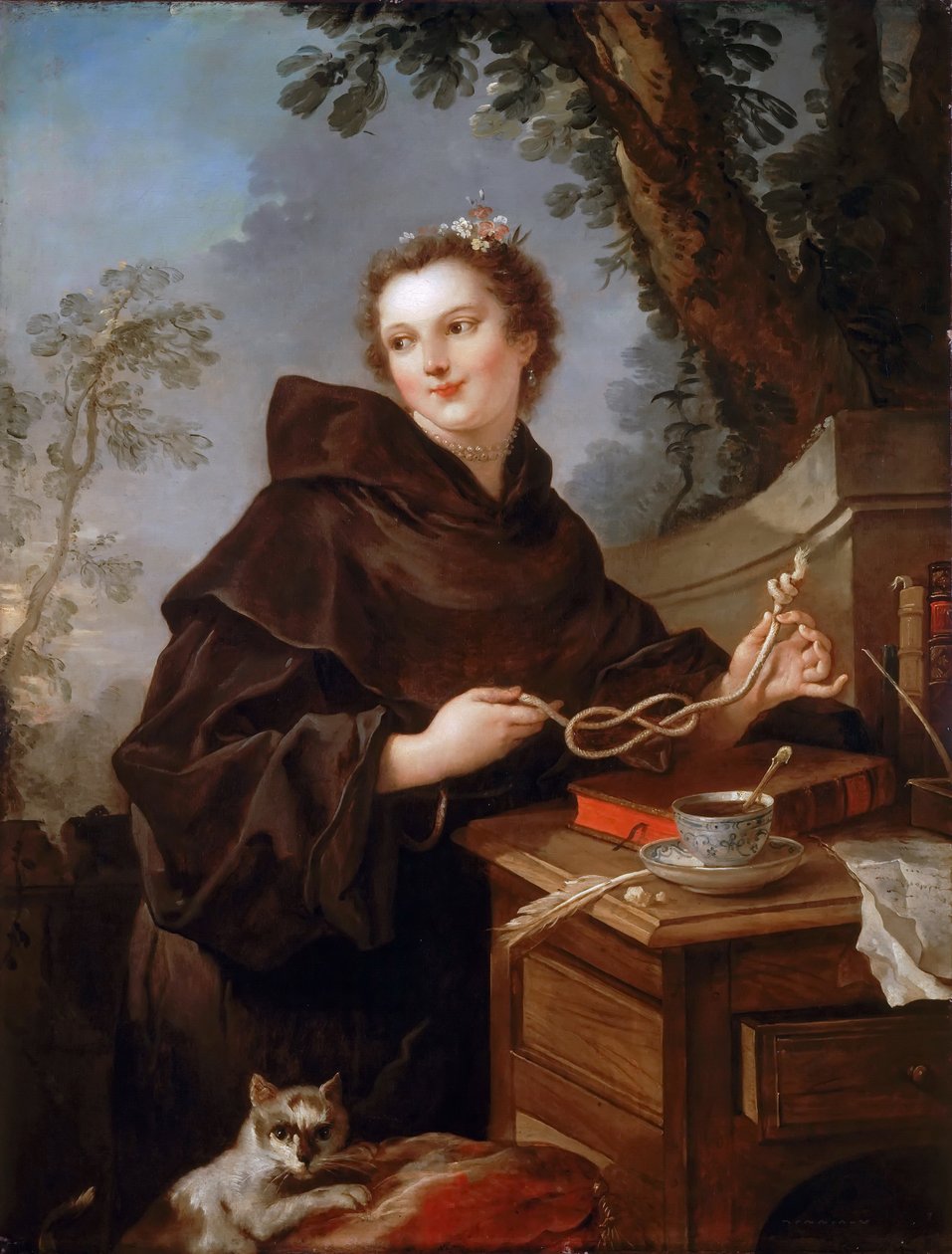 Louise Anne de Bourbon 1695-1758, grevinne av Charolais av Charles Joseph Natoire