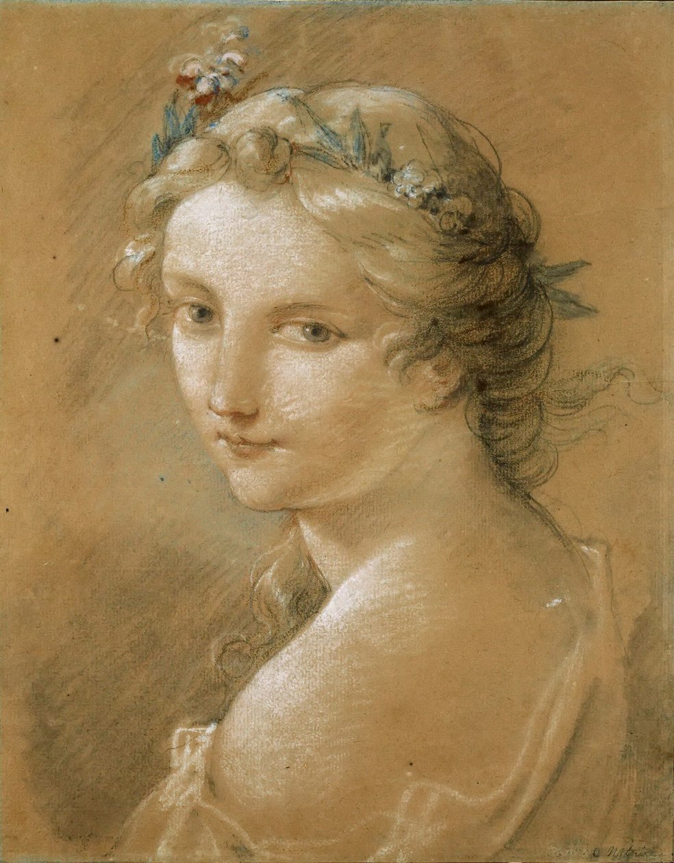 Portrett av en ung kvinne. av Charles Joseph Natoire