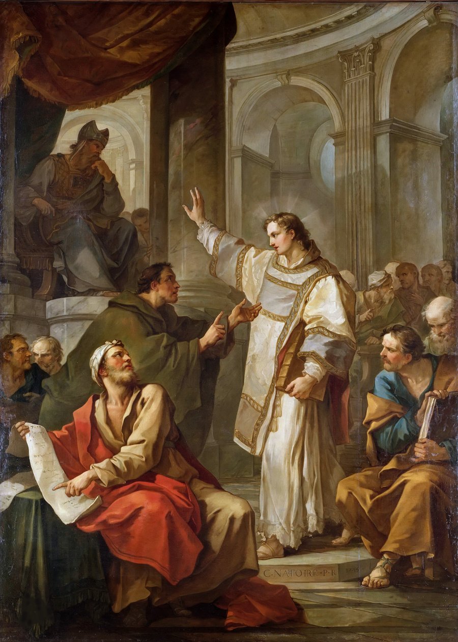 Den hellige Stefan foran ypperstepresten og de eldste i Sanhedrinet, 1745. av Charles Joseph Natoire