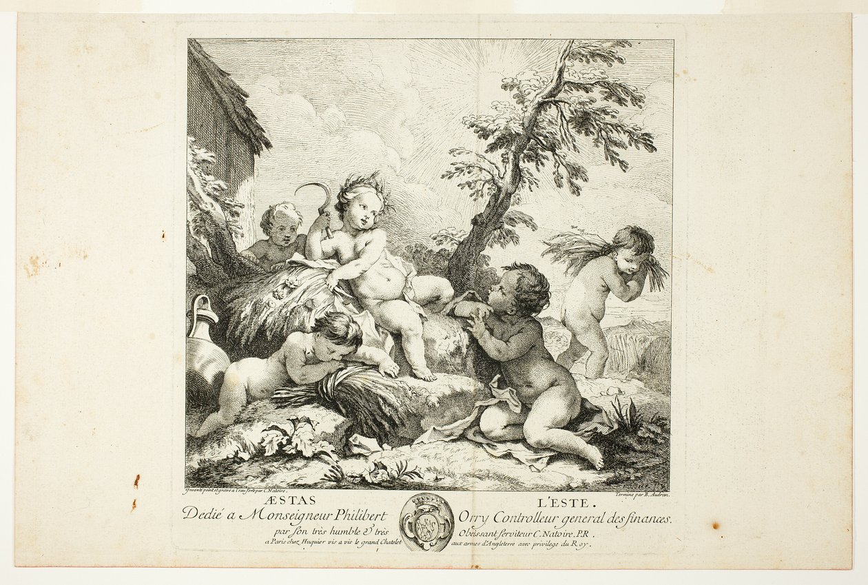 Sommer, tallerken to fra The Four Seasons av Charles Joseph Natoire