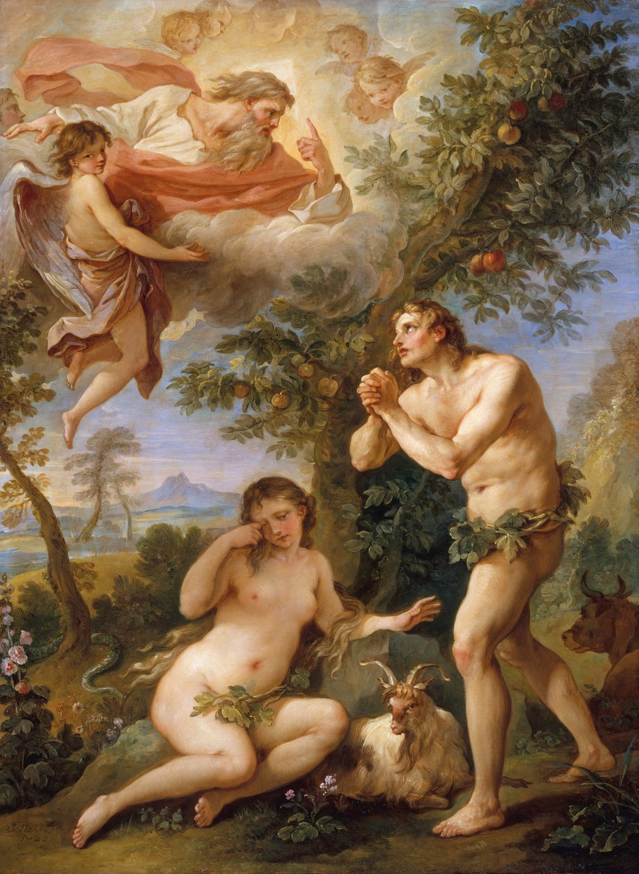 Irettesettelse av Adam og Eva, 1740. av Charles Joseph Natoire