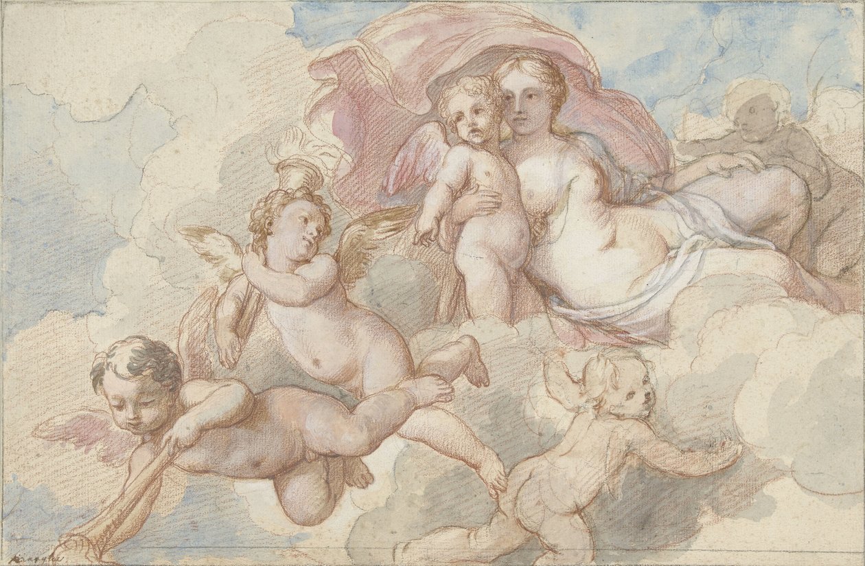 Venus med Amor og Putti av Charles Joseph Natoire