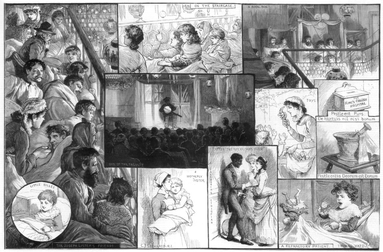 En underholdning på Kings College Hospital, 1885. av Charles Joseph Staniland
