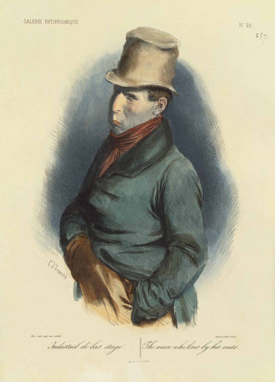 The Man Who Lives by his Wits, nr.28 fra Galerie Physionomique av Charles Joseph Travies de Villiers