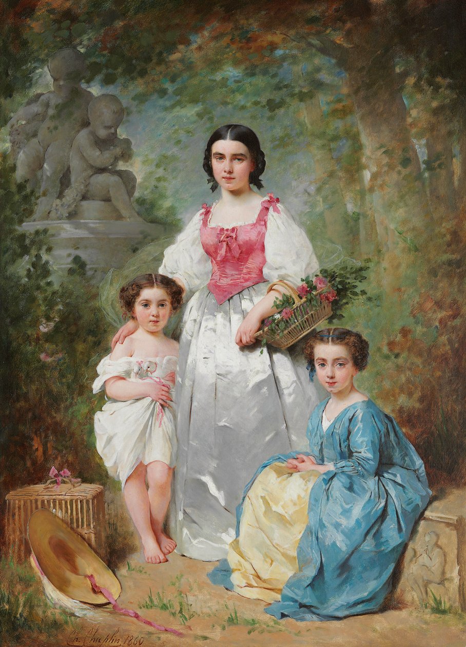 Portrett av Gros-familien, 1860 av Charles Joshua Chaplin
