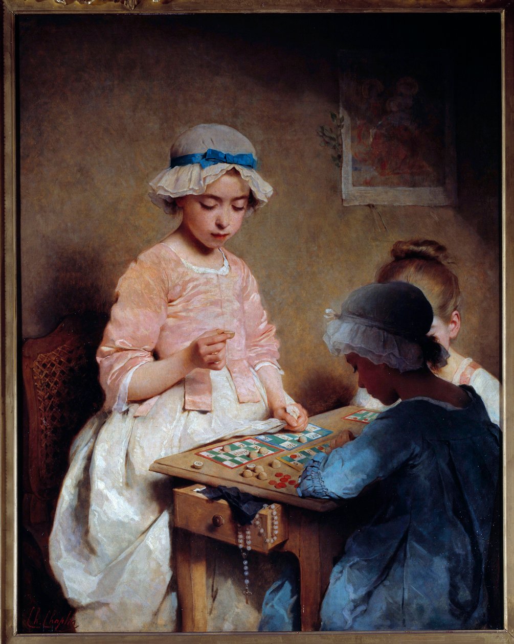 Lotteridelen Maleri av Charles Chaplin (1825-1891) 1865 Søn. 1,16x0,97 m Rouen, Musee des Beaux Arts av Charles Joshua Chaplin