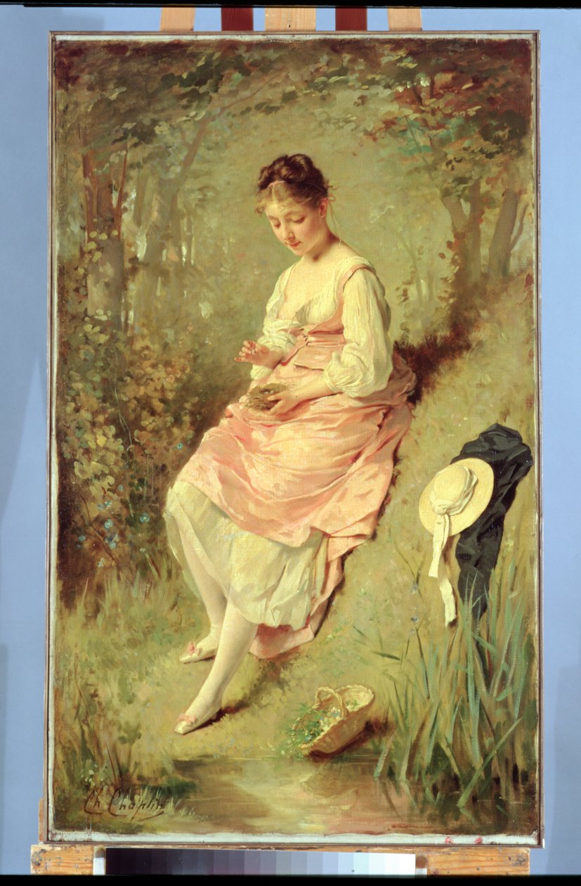 Ung jente med rede, slutten av 1860-tallet av Charles Joshua Chaplin