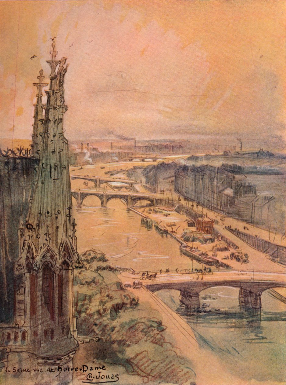 Seinen sett fra Notre Dame, 1915 av Charles Jouas