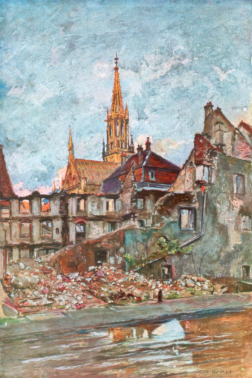 Ruinene av Thann, Alsace, 1915, 1926 av Charles Jules Duvent