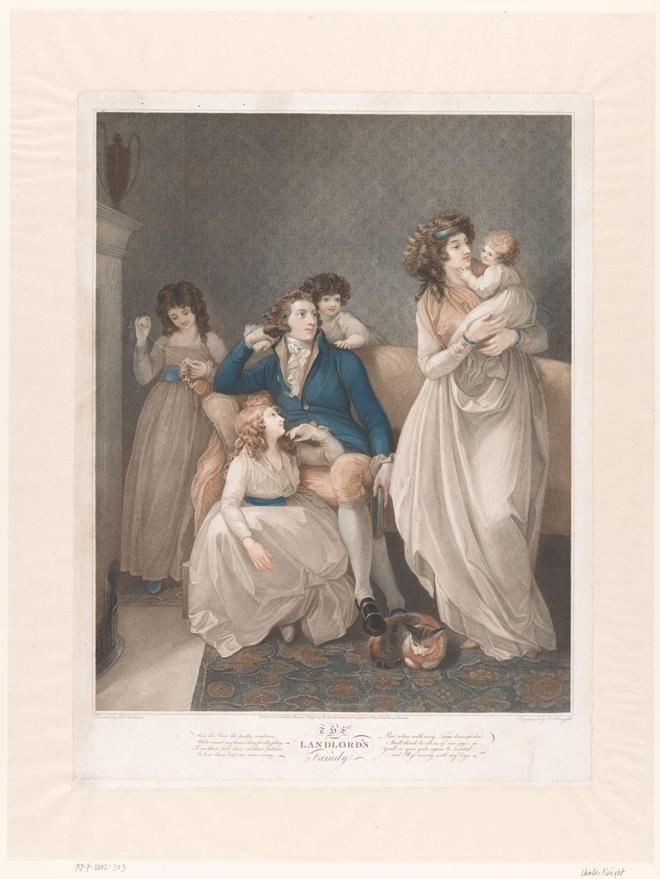Britisk familie med fire barn Utleiers familie (tittel på objekt) av Charles Knight