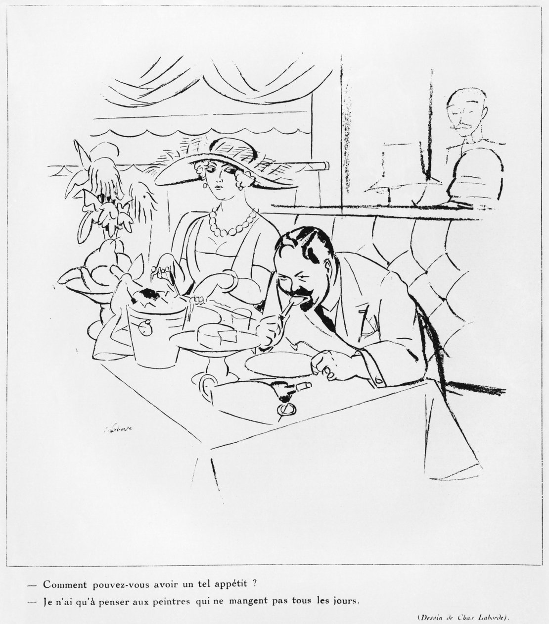 Eating, illustrasjon fra 'The Love of Art', 1925 av Charles Laborde