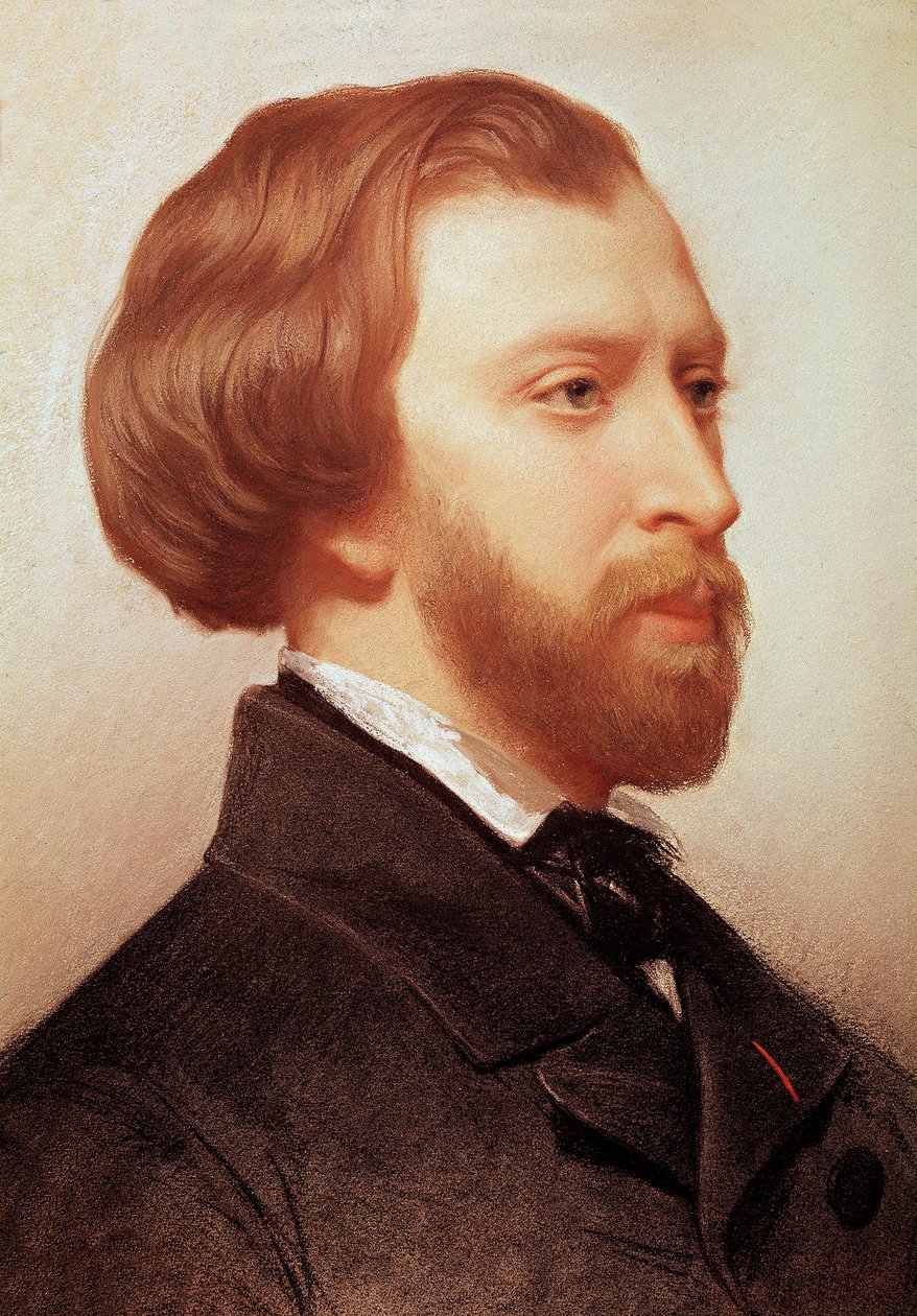 Portrett av Alfred de Musset (1810-1857) fransk poet maleri av Charles Landelle (1812-1908) av Charles Landelle