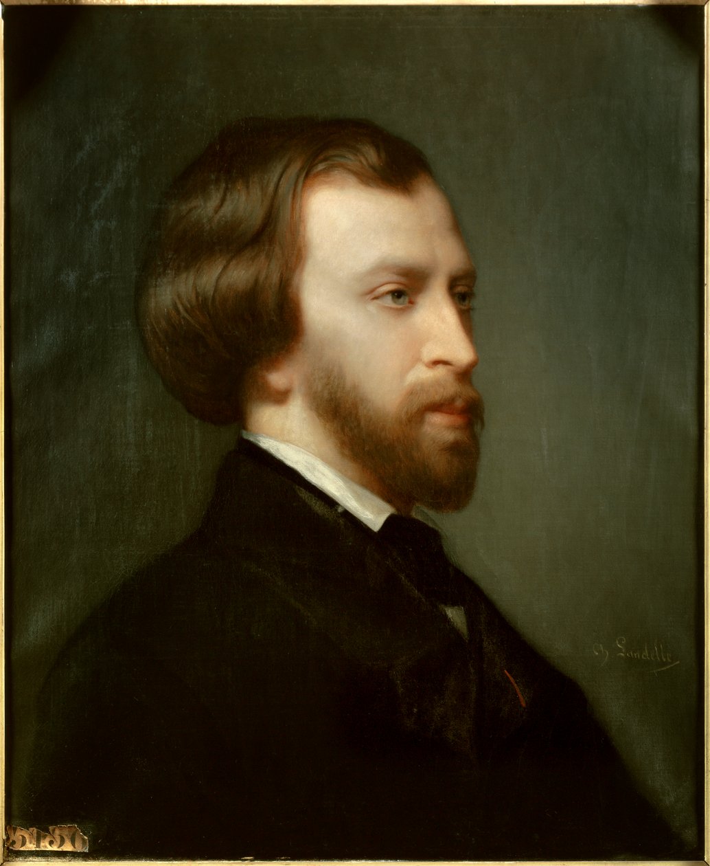 Portrett av Alfred de Musset (1810-1857) fransk poet i 1854 Maleri av Charles Landelle (1812-1908) av Charles Landelle