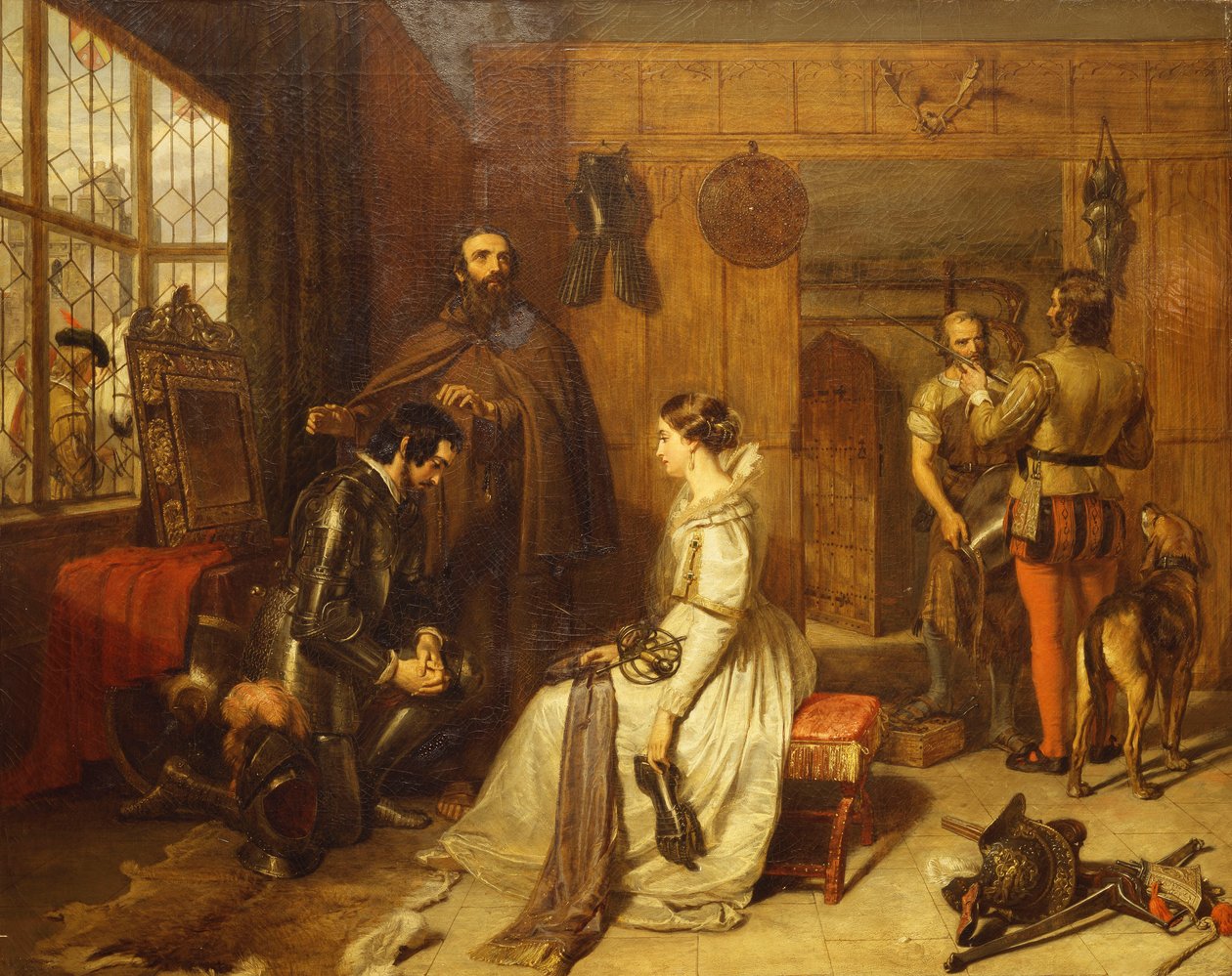 En avskjedsvelsignelse - "Snakk sant om ditt ridderskap og din ed", av Charles Landseer