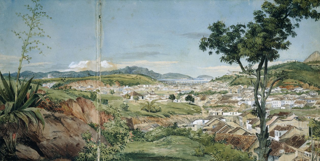 Den nye byen Rio de Janeiro fra Livramiento, ca. 1825-6 av Charles Landseer