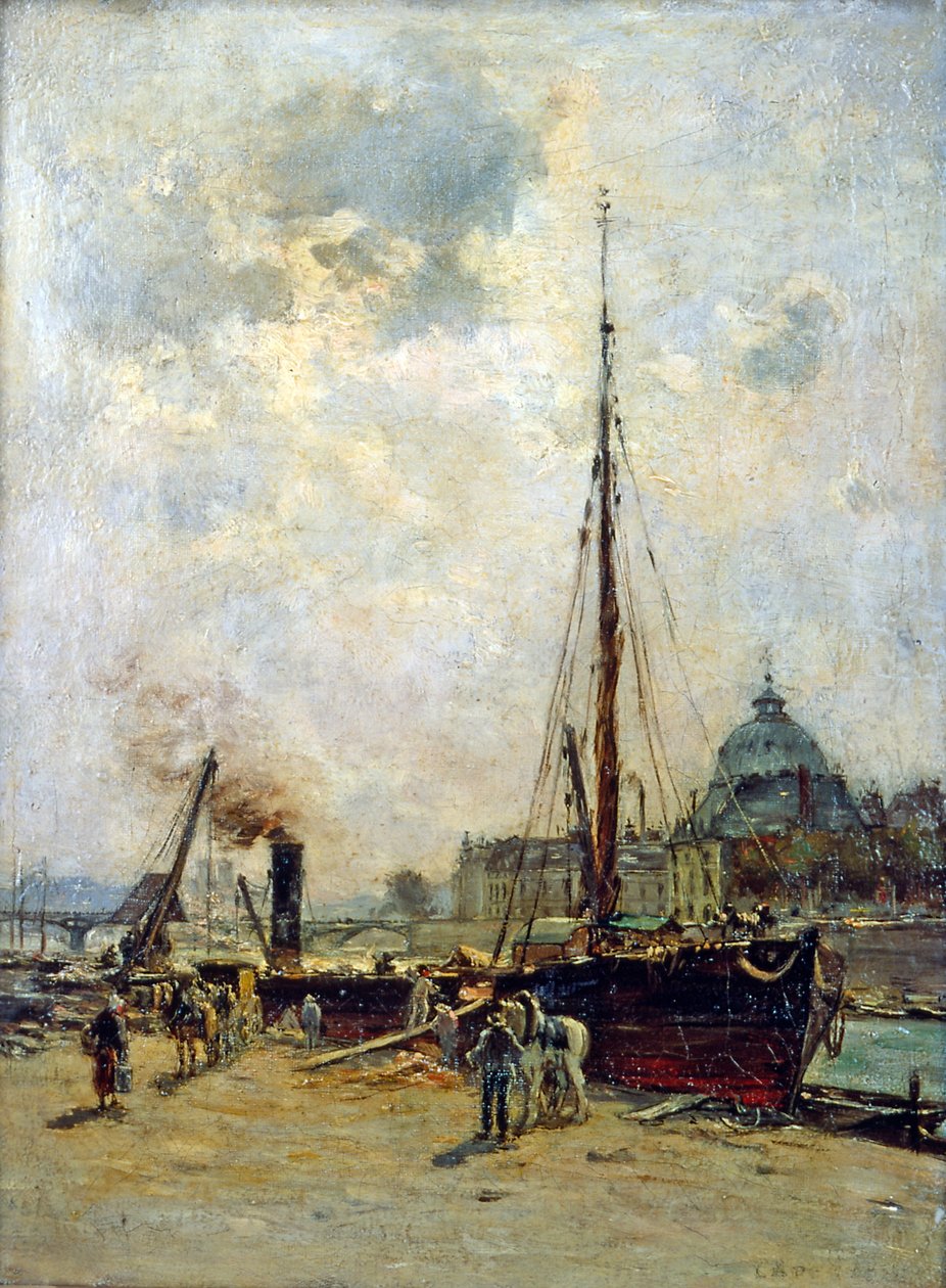 Utsikt over instituttet (olje på lerret) 1800-tallet av Charles Lapostolet