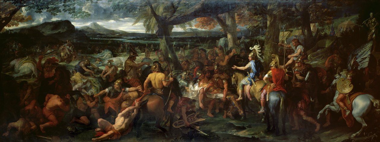 Alexander og Porus, i slaget ved Hydaspes, ca. 1673 (olje på lerret) av Charles Le Brun