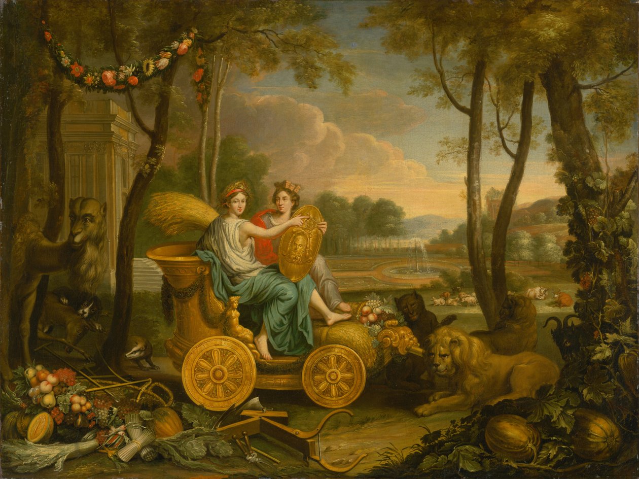 Allegori av de fire elementene: Jorden. Design for et billedvev for kong Louis XIV, ca. 1680. av Charles Le Brun