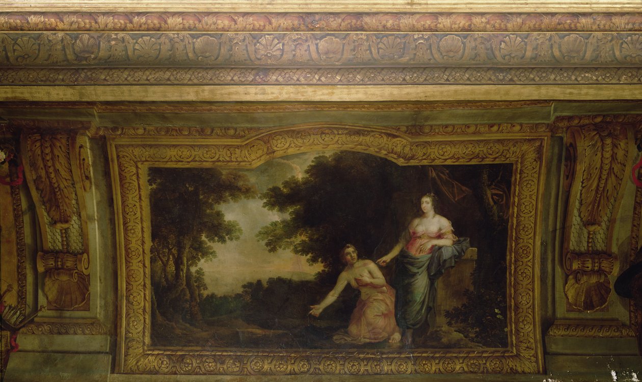 Taket på Hôtel La Rivière (detalj av Psyche og Venus), 1653 av Charles Le Brun