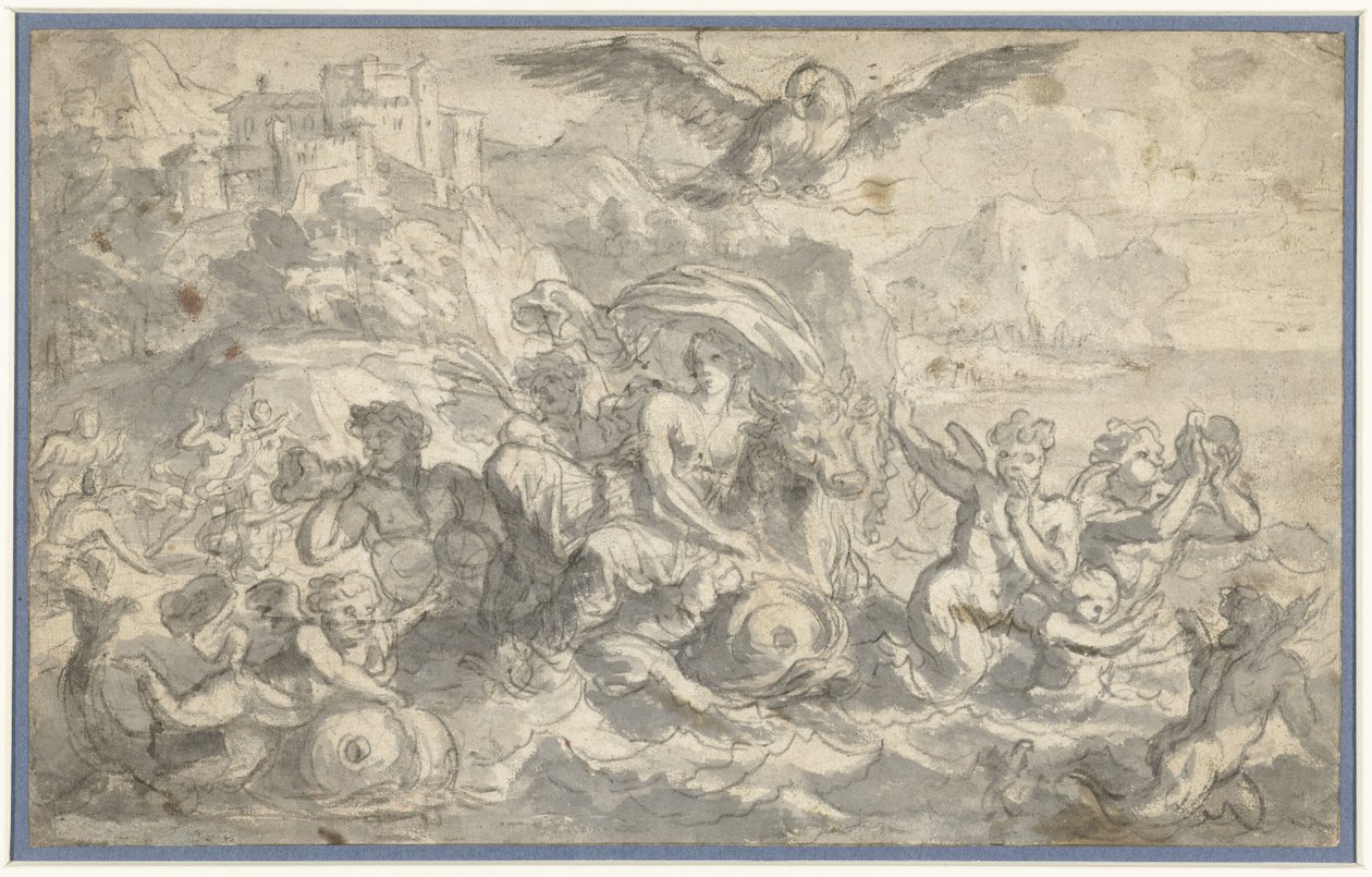 Europa og oksen omgitt av havguder av Charles Le Brun