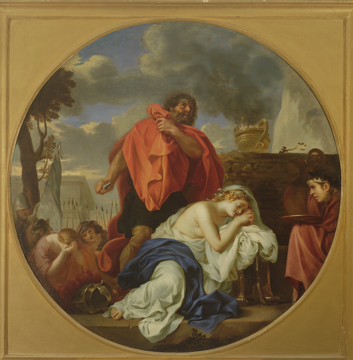 Jefta i ferd med å ofre datteren sin (olje på lerret) av Charles Le Brun