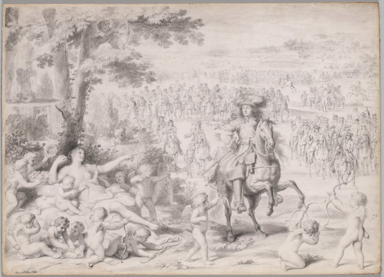 Ludvig XIV fanget av Venus, tidlig på 1670-tallet. av Charles Le Brun