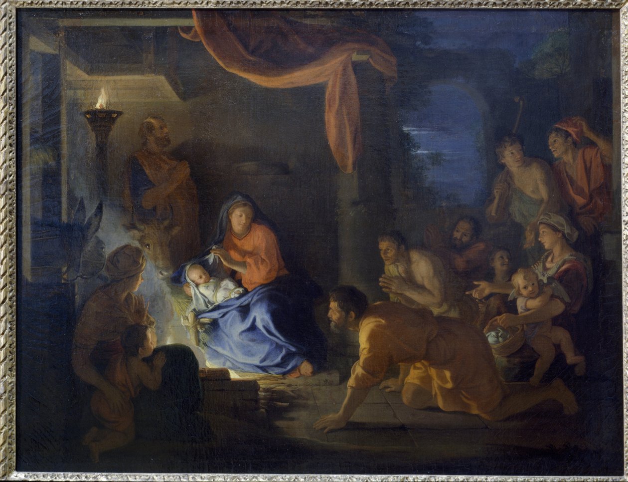 Hyrdenes tilbedelse. (Olje på lerret av Charles Le Brun