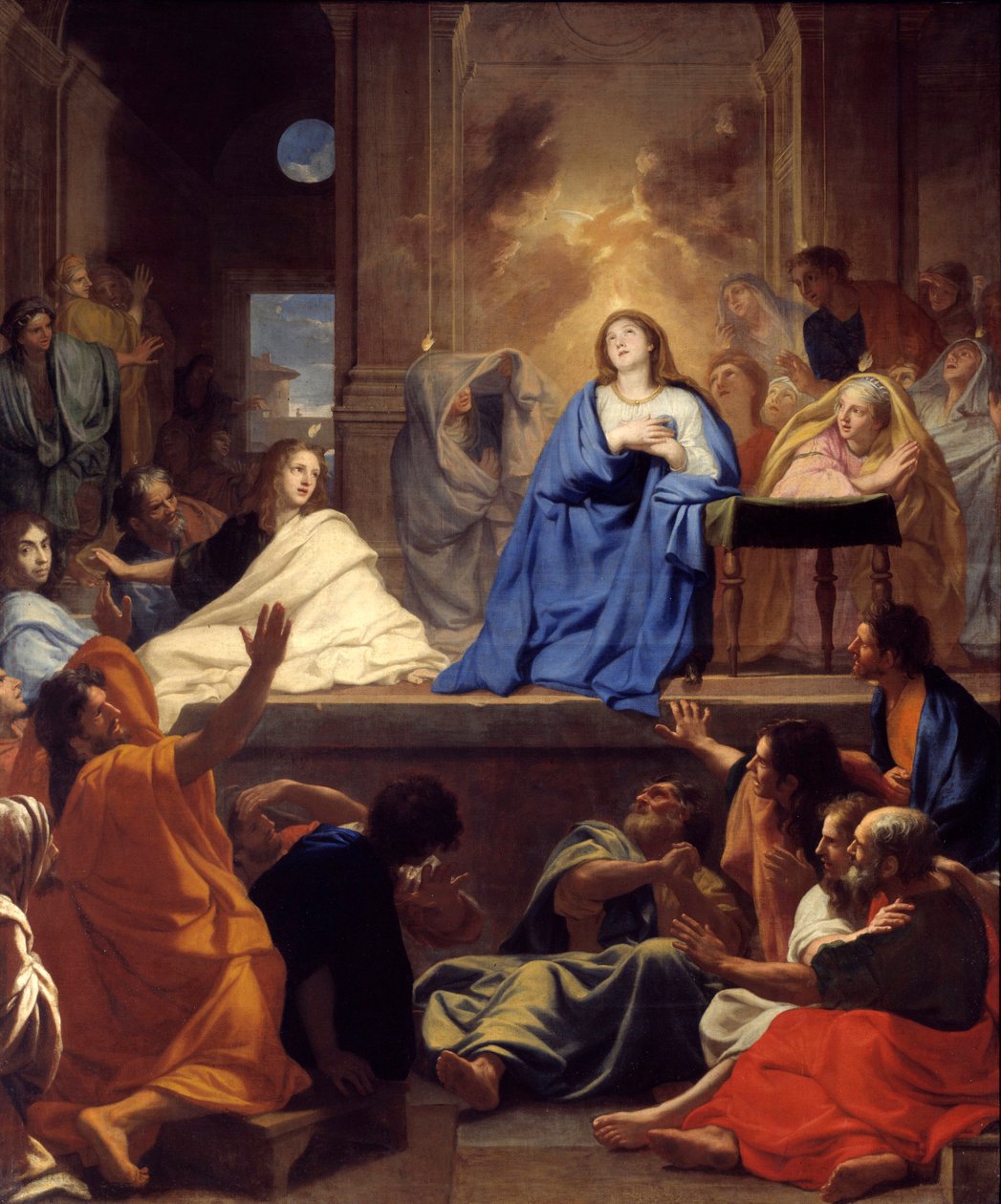 Nedstigningen til Den Hellige Ånd Maleri av Charles Lebrun (Le Brun) (1619-1690) 1656 Søn. 3,17x2,65 m av Charles Le Brun